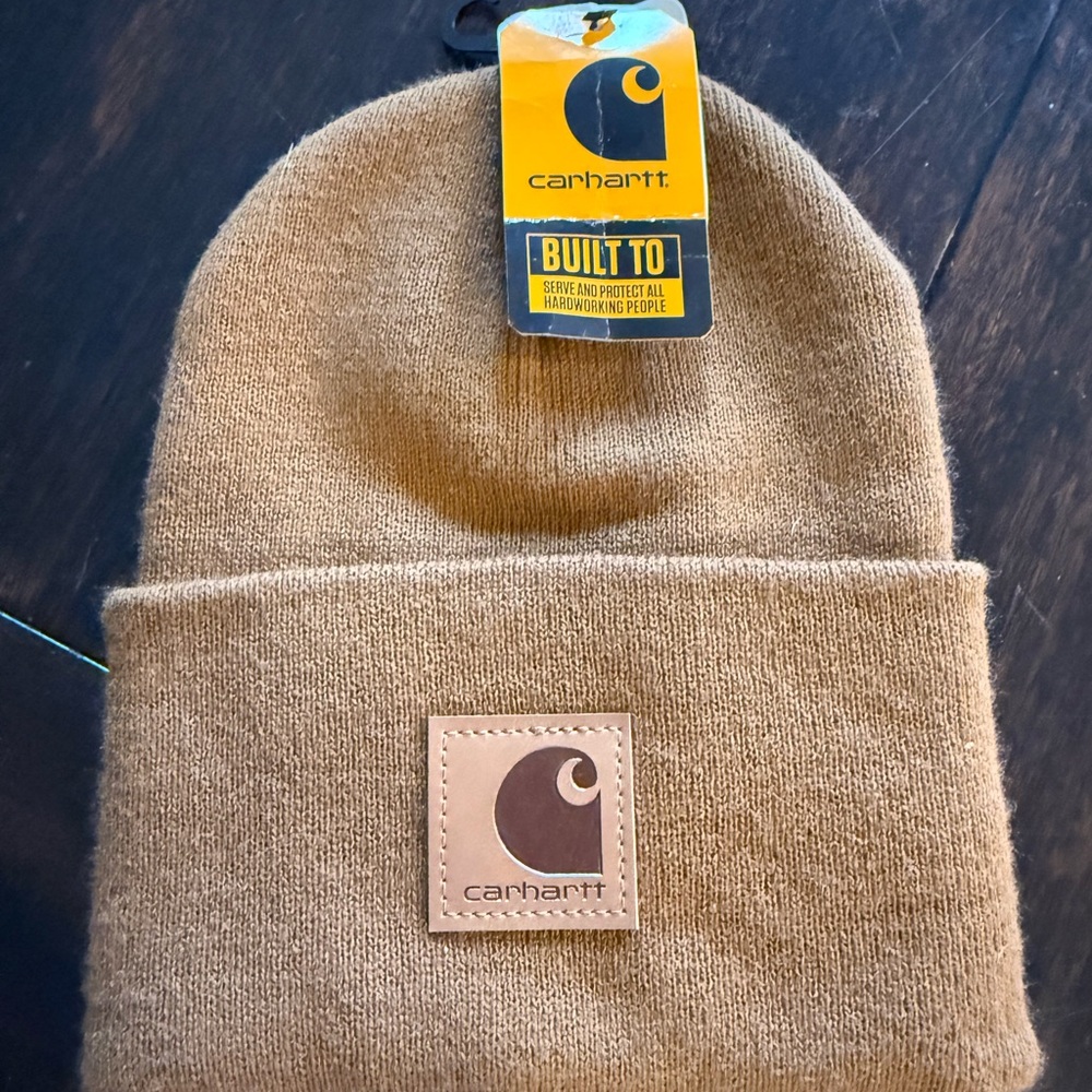 Carhartt Knit Cuffed Beanie Brown Acrylic Rib Knit Hat Style 101070X NWT